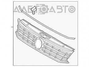 Radiator grill grill VW Passat b8 16-19 USA without emblem