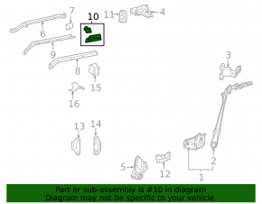 Rear Right Door Guide Trim Toyota Sienna 11-20