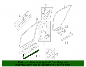 Door sill trim inner front right Infiniti G25 G35 G37 4d 06-14