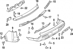 Rear bumper central bracket for Nissan Pathfinder 22-25