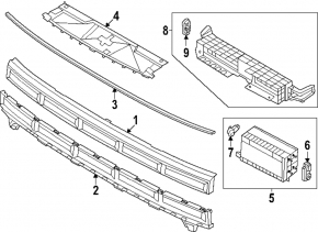 Left radiator deflector blinds for Hyundai Santa Fe 24-26 HEV, 2.5