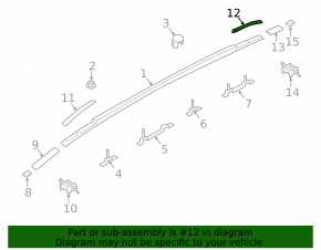 Rear left longitudinal railing trim Hyundai Santa FE Sport 13-18 black