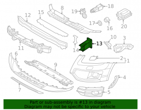 Front bumper reinforcement fang right Audi Q5 8R 09-17 OEM