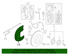 Front left brake disc cover Audi Q7 16-