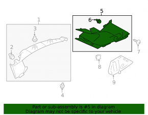 Rear pillar trim, left rear, Subaru Outback 15-19, black