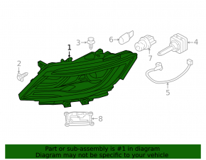 Right front headlight assembly for Lincoln MKC 19-19 LED