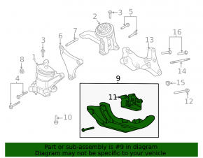 Automatic transmission support with cushion Ford Explorer 20-24 2.3T RWD
