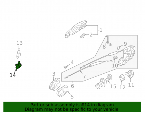 Upper front right door hinge for Mitsubishi Galant 04-12