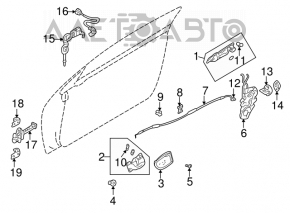 Upper front right door hinge for Mitsubishi Galant 04-12