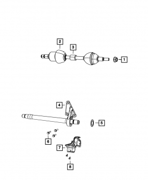 Drive axle shaft front right Dodge Grand Caravan 11-20 with shaft