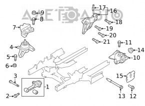 Engine bracket right Kia Sorento 16-20 2.4