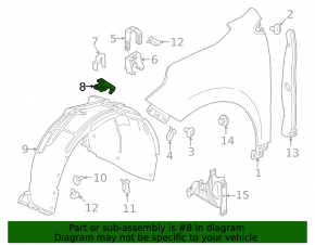 Front left fender bracket Chevrolet Equinox 18-22