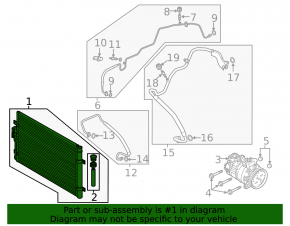 Air conditioning radiator condenser VW Atlas 18- 2.0T, 3.6