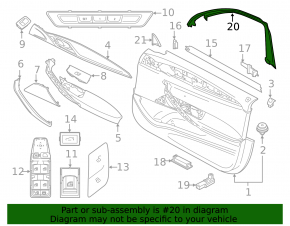 Door frame inner front left BMW 5 G30 17-23
