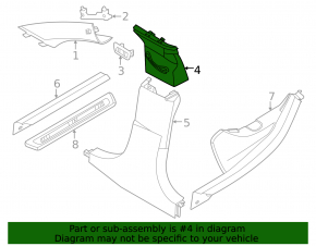 Center pillar trim upper belt right BMW i4 22-26 black