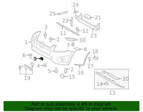 Front bumper tow hook plug, right, Toyota RAV4 09-11