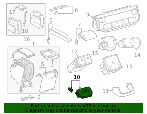 Toyota Highlander 20-25 rear lower center console trim