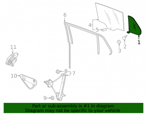 Door glass triangle rear right VW Golf 15-19 5d