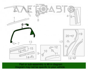 Lexus RX350 RX450h 10-15 rear door frame, inner right