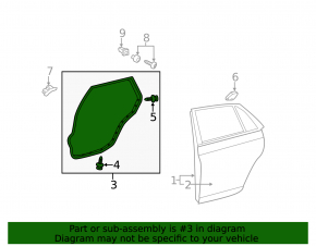 Rear right door seal for Toyota Avalon 05-12