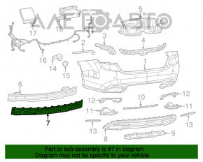 Chrysler 200 15-17 rear bumper absorber plastic