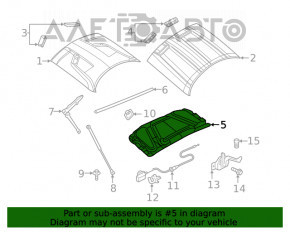 Dodge Challenger 15-23 Hood Insulation Rest for Side Air Vents