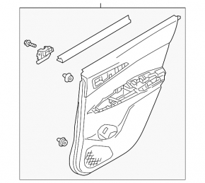 Door trim card rear right Mitsubishi Eclipse Cross 18-20 black, creases