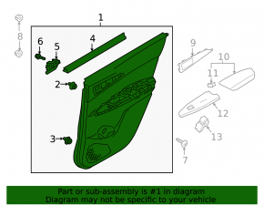 Door trim card rear right Mitsubishi Eclipse Cross 18-20 black, creases