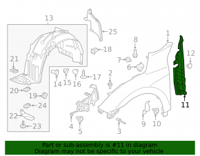 Wing seal door-wing right Honda Civic X FC 19-21