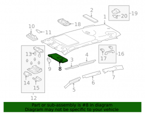 Right visor for Toyota Rav4 06-09, gray