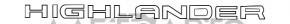 Emblem inscription Highlander trunk door Toyota Highlander 20-