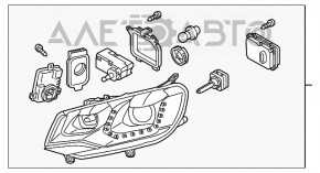 Headlight front right VW Touareg 11-14 complete xenon EUROPE