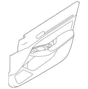 Door trim card front left Nissan Altima 19-20 black cloth