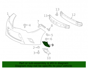 Right front bumper grille for Toyota Corolla 14-19