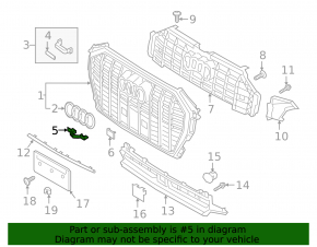 Front view camera cover for Audi Q3 83A 19-25 in the grille