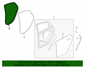 Rear left door seal for Chevrolet Malibu 16-23