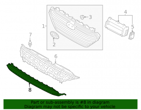Hyundai Ioniq 17-19 front bumper lower grille