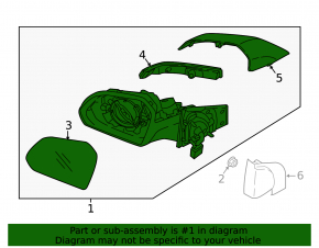 Left side mirror assembly for Hyundai Sonata 16-17 hybrid