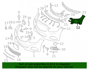 Front bumper bracket left Mercedes E-class W212 14-16