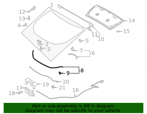 Front hood seal Mazda CX-30 20- on bumper