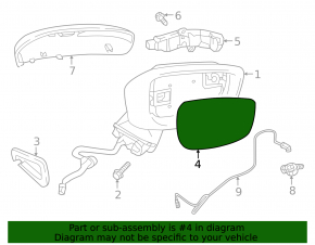 Left mirror element Mazda CX-50 23-25 BSM