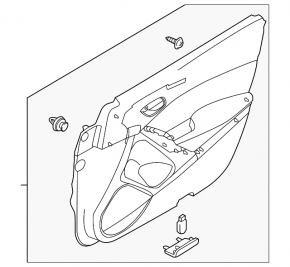 Door trim card front left Mazda 6 13-15 Sport black beige insert, armrest black leather, broken fastening, dents, bumps, scratches, abrasions