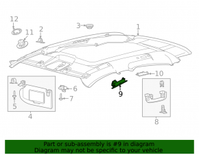 Ceiling light rear right Ford Mustang Mach-E 21-23