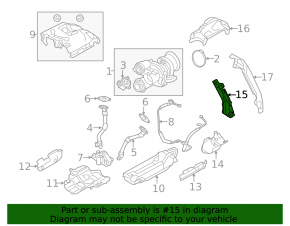 Exhaust manifold protection BMW X5 F15 14-18 4.4T lower left