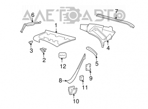 Left rear pillar trim for Mercedes W221