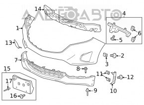 Front bumper mount right Chevrolet Equinox 18-21