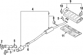 Exhaust line middle section with catalytic converter Kia Sportage 23-25 2.5
