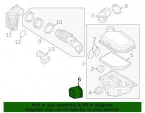 Air duct for the air filter housing Volvo XC60 15-17 2.0