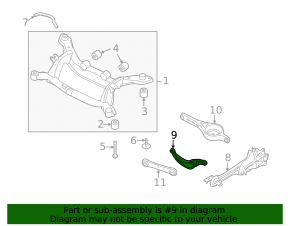 Upper rear left control arm Volvo XC60 10-17
