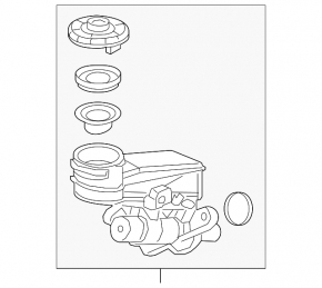 Honda Civic X FC 16-20 brake master cylinder with reservoir and manual transmission cover